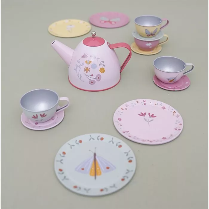 Set metalic pentru ceai - Flowers & Butterflies - Little Dutch