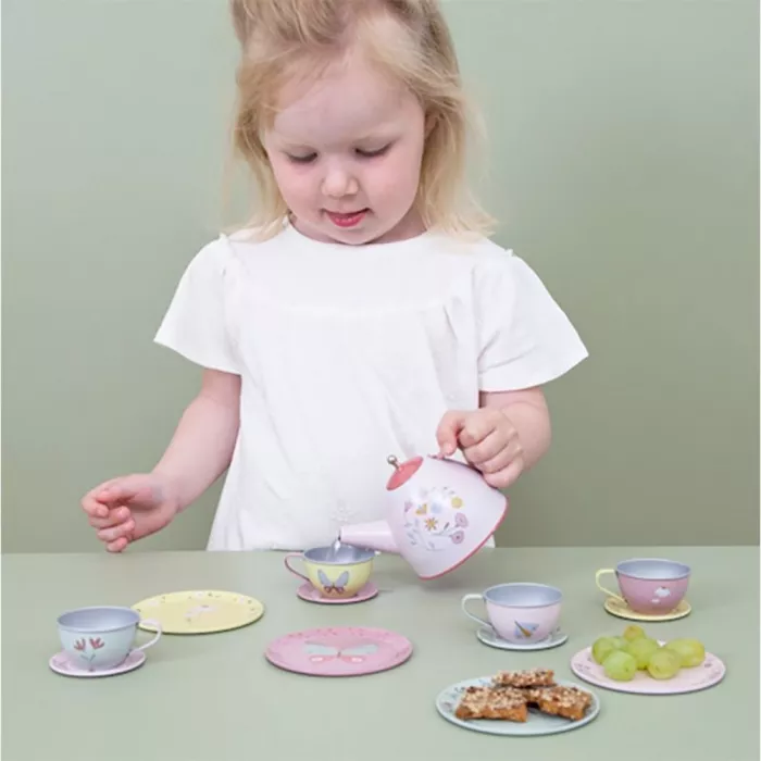 Set metalic pentru ceai - Flowers & Butterflies - Little Dutch