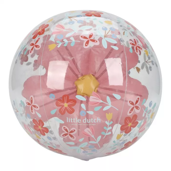 Minge de plaja cu figurina 3D - Floare - Roz - Little Dutch