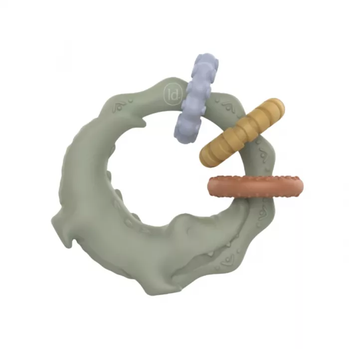 Jucarie de dentitie din silicon - Crocodile Green - Little Dutch