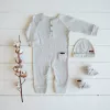 Salopeta pentru bebelusi - Grey Melange - Little Dutch