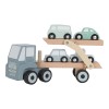 Camion cu platforma cu masinute - albastru - Little Dutch Camion cu platforma cu masinute - albastru - Little Dutch