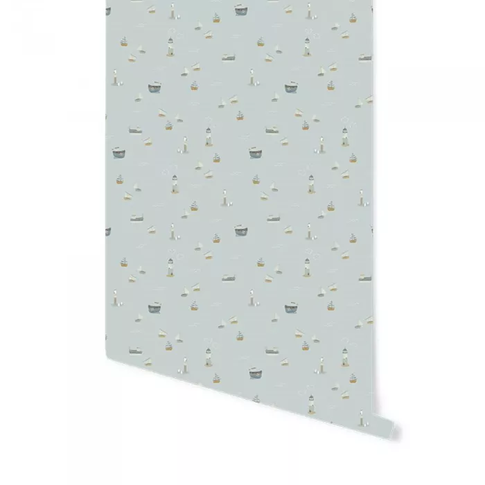 Tapet 300 x 280 cm - Sailors Bay Blue - Little Dutch Tapet 300 x 280 cm - Sailors Bay Blue - Little Dutch