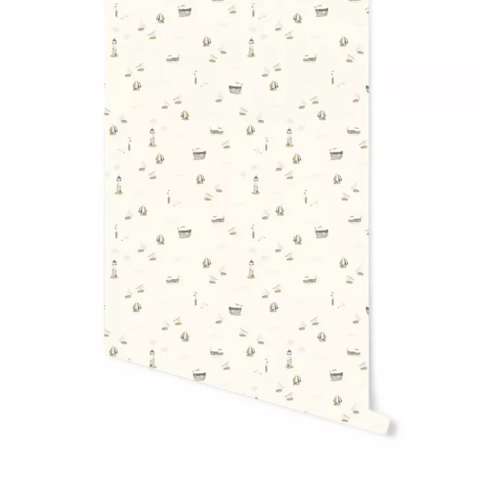 Tapet 300 x 280 cm - Sailors Bay White - Little Dutch