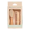 Set de perie si piaptan din lemn pentru bebelusi - Little Dutch