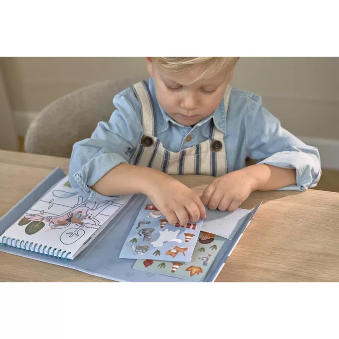 Carte de pictat cu acuarele si stickere - Jim Vehicles - Little Dutch