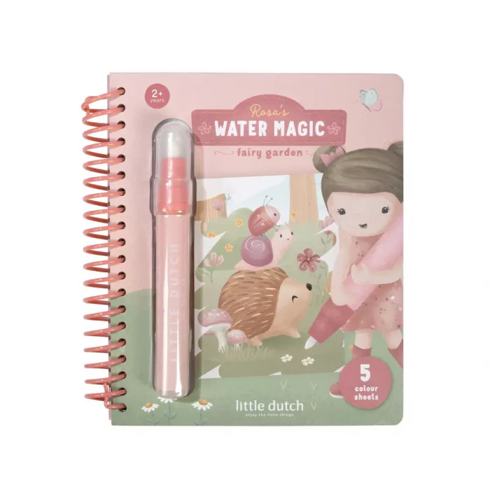 Carte magica de colorat cu apa - Rosa Fairy Garden - Little Dutch