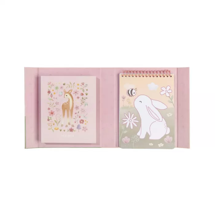 Set de colorat cu carte, creioane si stickere - Rosa Fairy Garden - Little Dutch
