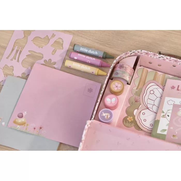 Valiza cu activitati creative - Rosa Fairy Garden - Little Dutch
