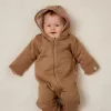 Salopeta groasa din tricot captusita cu material teddy - Brown - Little Dutch Salopeta groasa din tricot captusita cu material teddy - Brown - Little Dutch