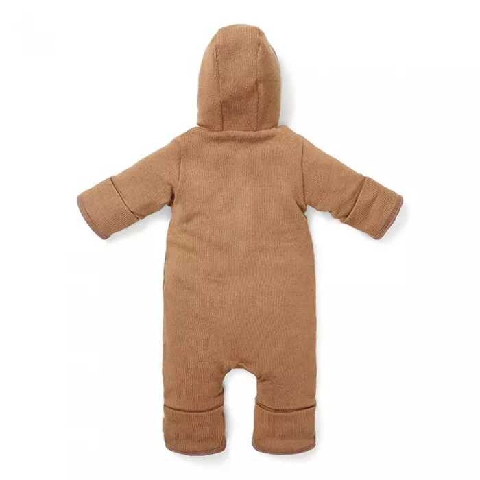 Salopeta groasa din tricot captusita cu material teddy - Brown - Little Dutch Salopeta groasa din tricot captusita cu material teddy - Brown - Little Dutch
