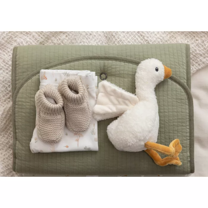 Body cu maneca lunga din bumbac organic - Little Goose White - Little Dutch