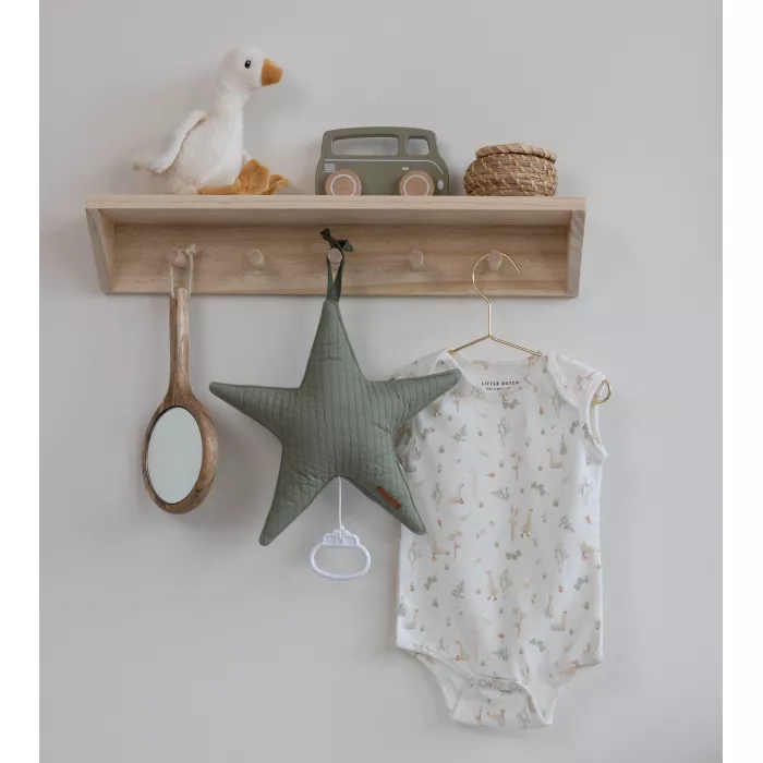 Body cu maneca lunga din bumbac organic - Little Goose Olive - Little Dutch