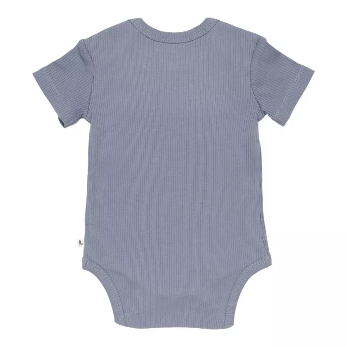 Body cu maneca scurta din bumbac organic - Blue - Sailors Bay - Little Dutch