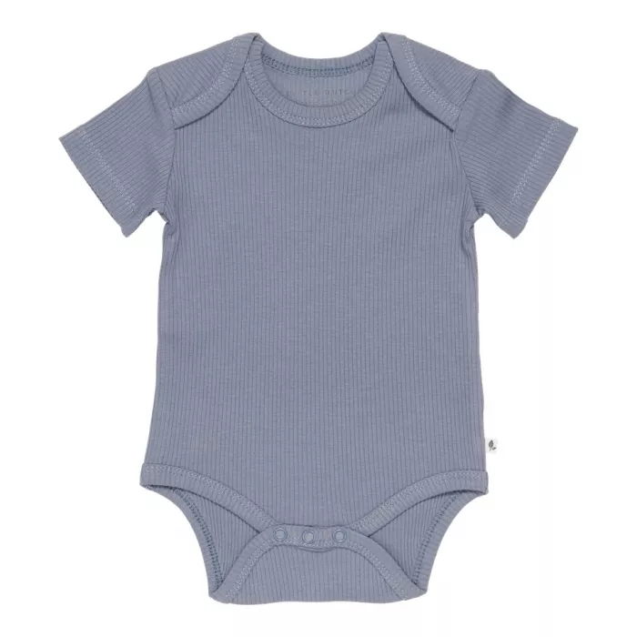 Body cu maneca scurta din bumbac organic - Blue - Sailors Bay - Little Dutch