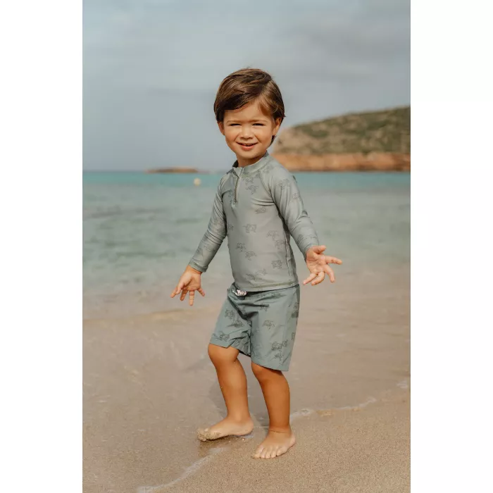 Bluza cu maneca lunga cu protectie UV 50+ - Turtle Island Olive - Little Dutch