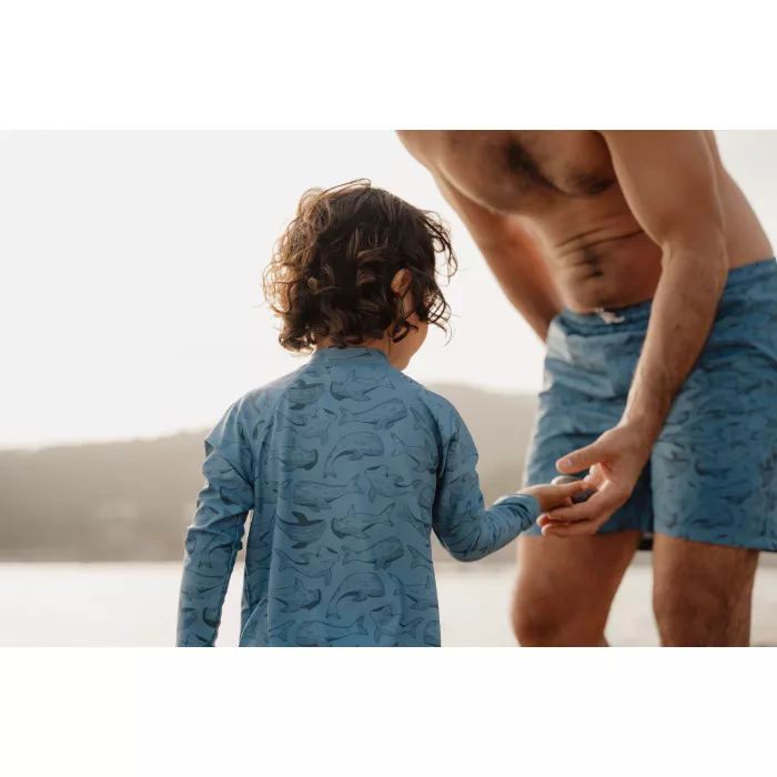 Bluza cu maneca lunga cu protectie UV 50+ - Sea Life Blue - Little Dutch