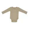 Body kimono cu maneca lunga din bumbac organic - Olive - Little Dutch