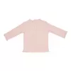 Bluzita din bumbac organic cu volane la guler si mansete Soft Pink - Vintage Little Flowers - Little Dutch