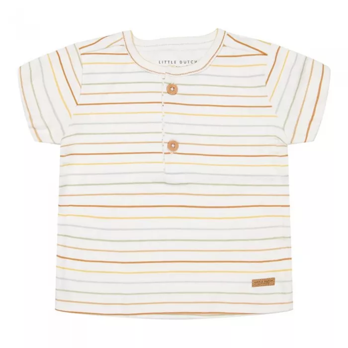 Tricou din bumbac organic - Vintage Sunny Stripes - Little Dutch