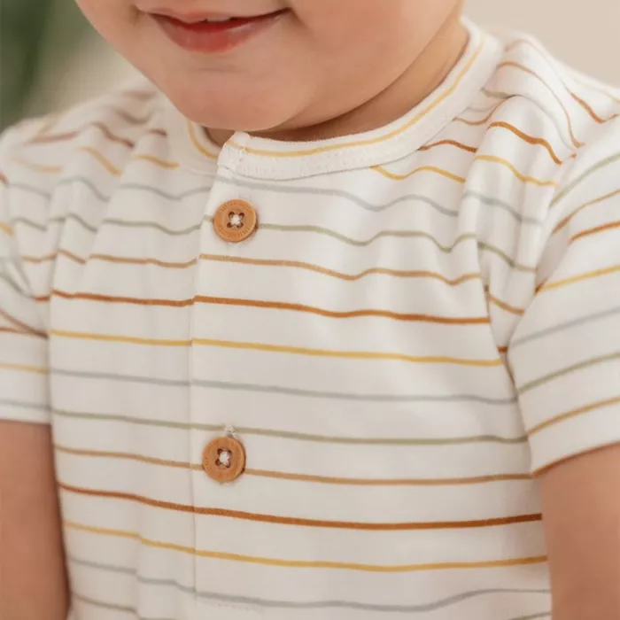 Tricou din bumbac organic - Vintage Sunny Stripes - Little Dutch