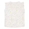 Tricou fara maneci cu volanase la umeri din bumbac organic - Flowers & Butterflies - Little Dutch