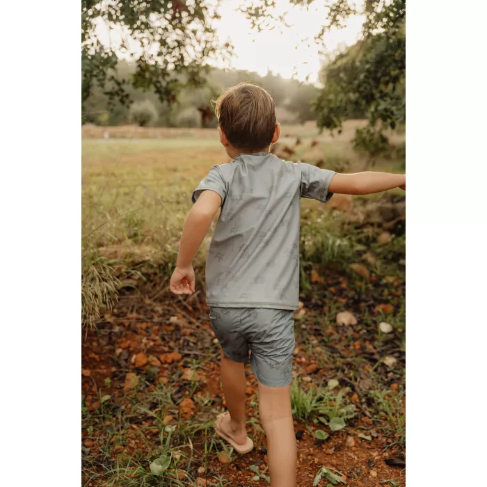 Tricou cu protectie UV 50+ - Turtle Island Olive - Little Dutch