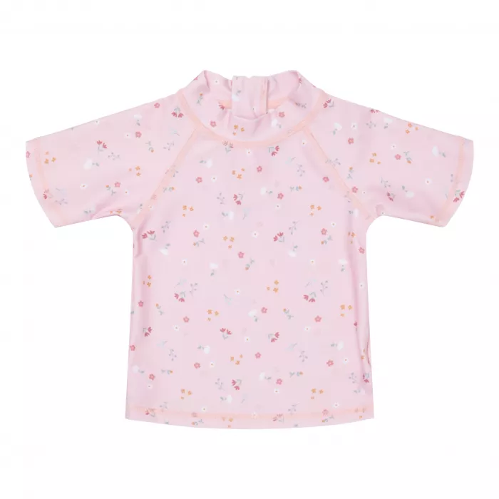 Tricou cu protectie UV 50+ - Little Pink Flowers - Little Dutch