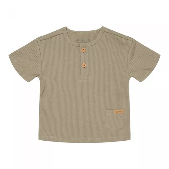 Tricou din bumbac organic - Little Goose - Olive - Little Dutch