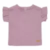 Tricou cu volanase la maneca din bumbac organic - Mauve - Little Dutch