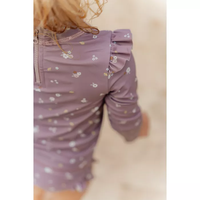 Bluza cu maneca lunga cu protectie UV 50+ - Mauve Blossom - Little Dutch