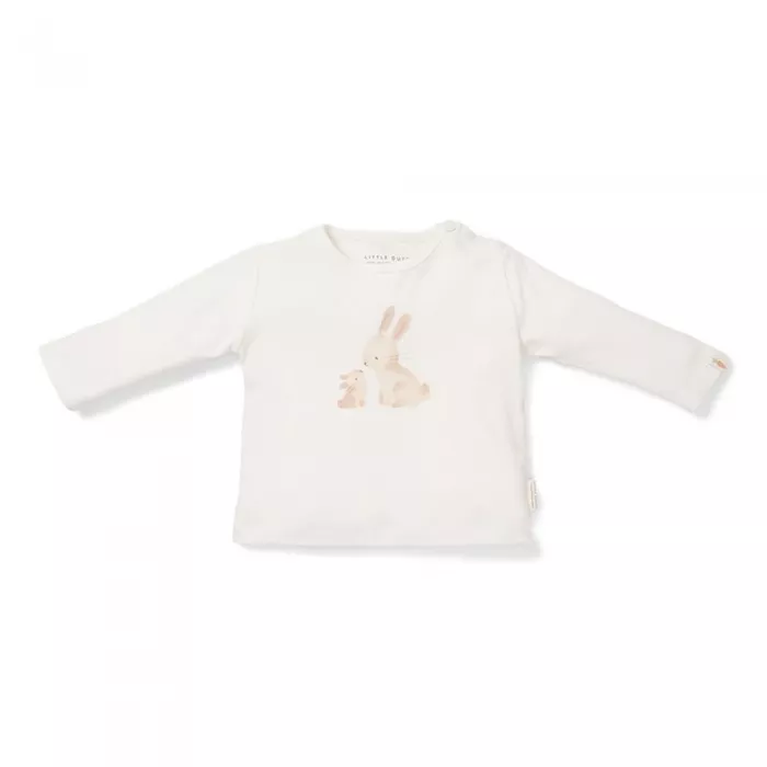 Bluza cu maneca lunga din bumbac organic - Baby Bunny - White - Little Dutch 