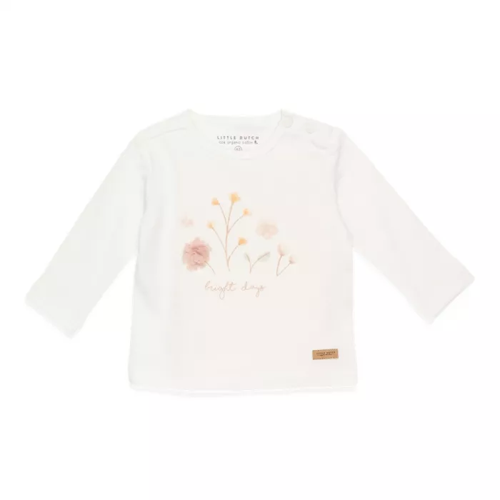 Tricou cu maneca lunga - Flowers White - Little Dutch