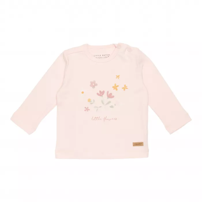 Tricou cu maneca lunga - Flowers - Pink - Little Dutch