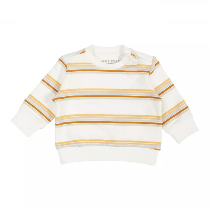 Bluza din bumbac organic cu dungi groase - Vintage Sunny Stripes - Little Dutch