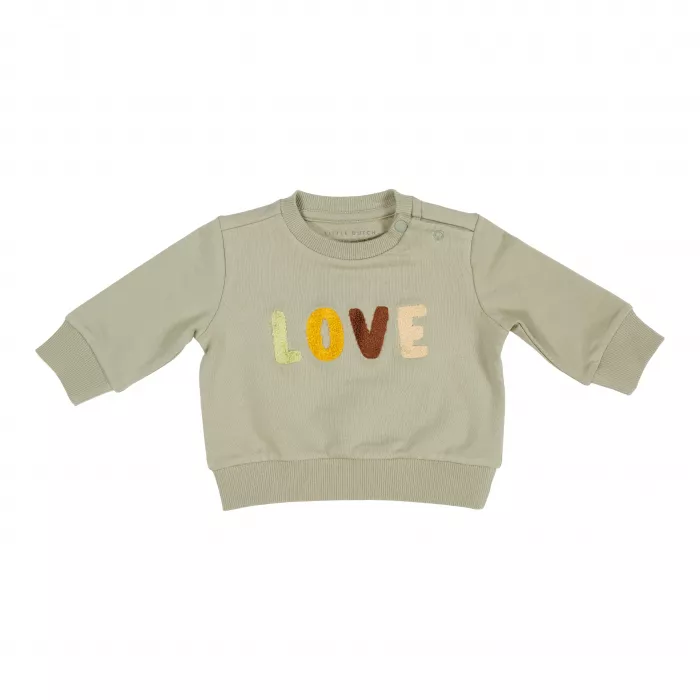 Bluza din bumbac organic Love Green - Vintage Sunny Stripes - Little Dutch