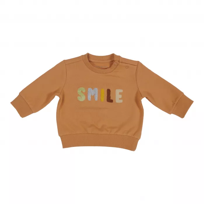 Bluza din bumbac organic Smile Almond - Vintage Sunny Stripes - Little Dutch