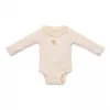 Body cu maneca lunga  din bumbac organic - Little Farm - Sand - Little Dutch