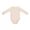 Body kimono din bumbac organic pentru bebelusi - Little Farm - Green Leves - Little Dutch