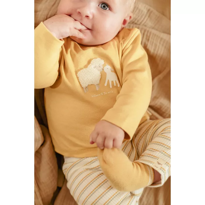 Bluza cu maneca lunga din bumbac organic - Little Farm - Warm Yellow - Little Dutch