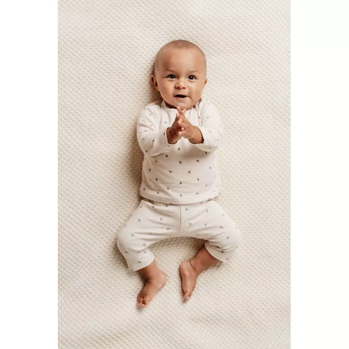 Bluza cu maneca lunga din bumbac organic - Little Farm - Green Leves - Little Dutch