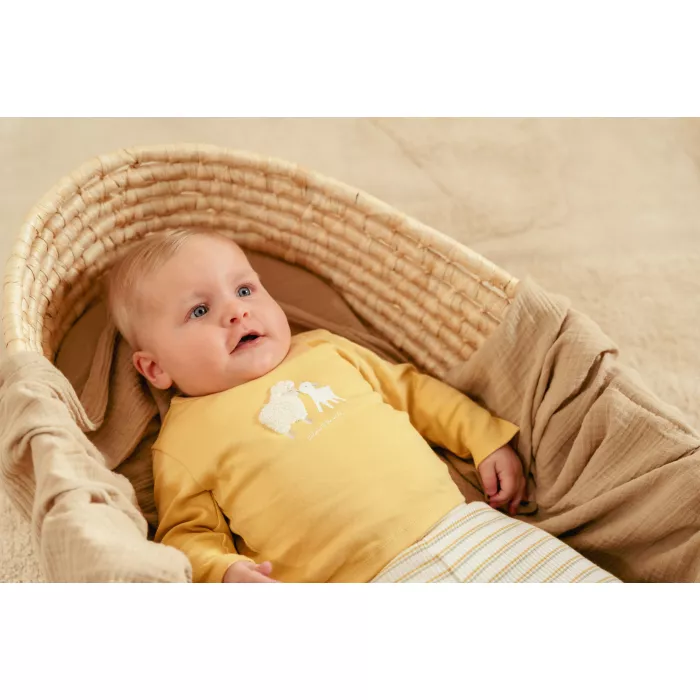 Pantaloni cu print complet din bumbac organic - Little Farm - Multi Stripe - Little Dutch
