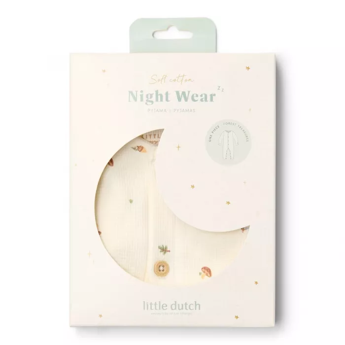 Pijama salopeta din bumbac organic pentru copii - Forest Tresures - Little Dutch