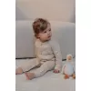Pijama salopeta din bumbac organic pentru copii - Natural Stripes - Little Dutch