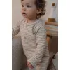 Pijama salopeta din bumbac organic pentru copii - Natural Stripes - Little Dutch