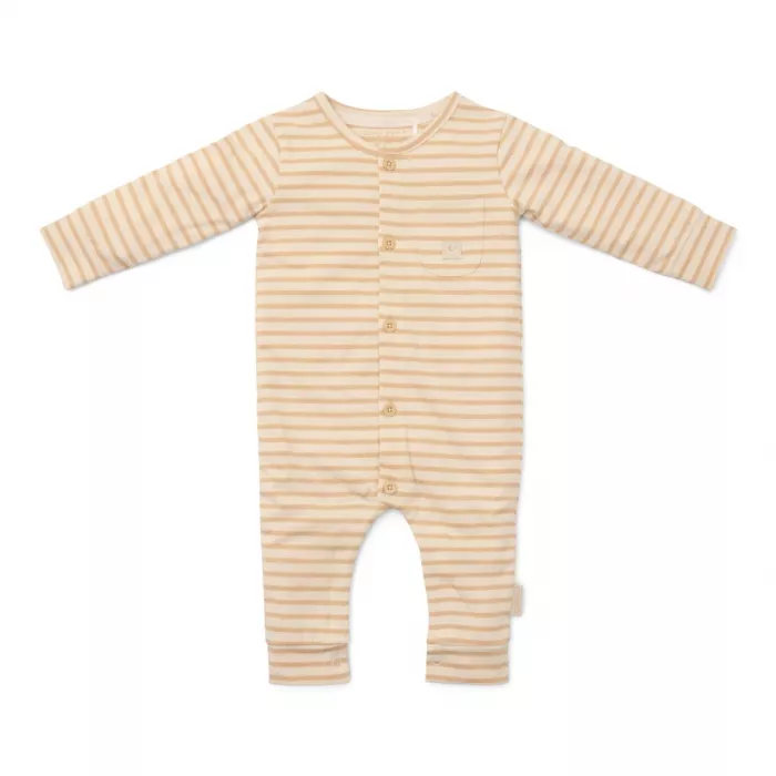 Pijama salopeta din bumbac organic pentru copii - Natural Stripes - Little Dutch