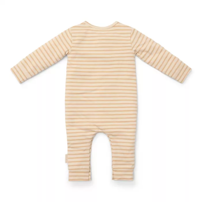 Pijama salopeta din bumbac organic pentru copii - Natural Stripes - Little Dutch