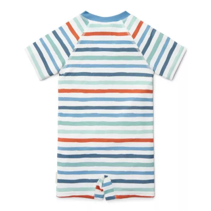 Costum de baie intreg cu maneca scurta - protectie UV 50+ - Stripes Multi Colour - Little Dutch