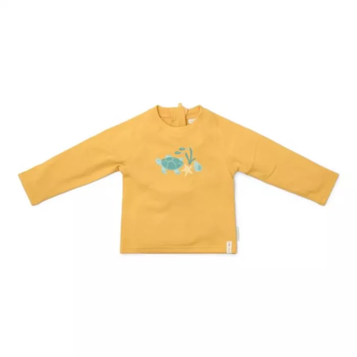 Bluza cu maneca lunga cu protectie UV 50+ - Seashells Sunny Yellow - Little Dutch