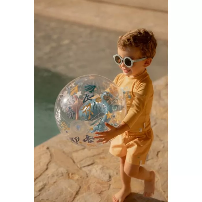 Bluza cu maneca lunga cu protectie UV 50+ - Seashells Sunny Yellow - Little Dutch